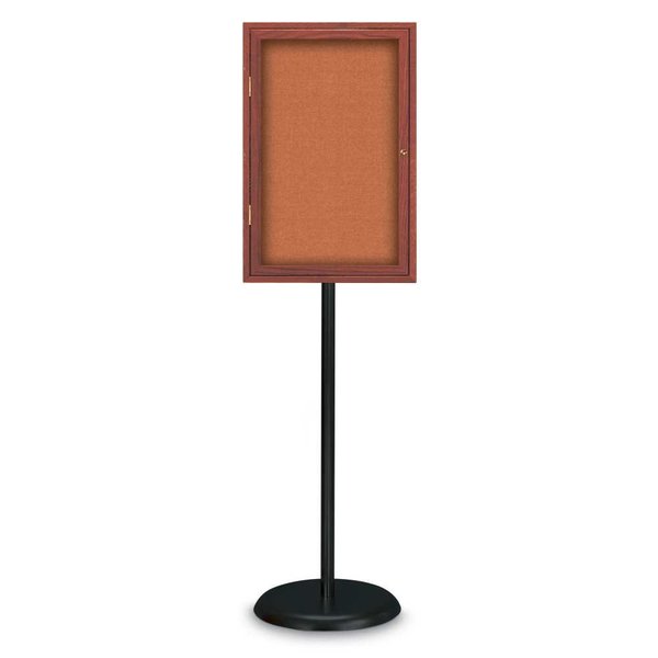 United Visual Products Corkboard, Double Door, Radius Frame, 60x36", Bronze/Pumice UV7004-BRONZE-PUMICE